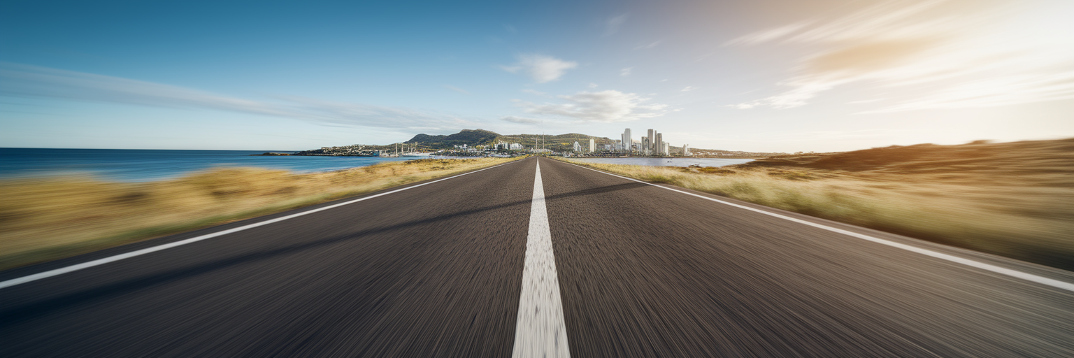 Clear path leading to Australian business hub.