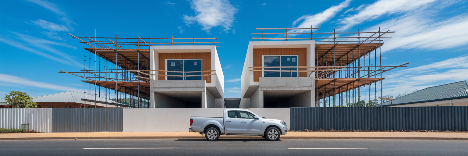 Modern property development under construction