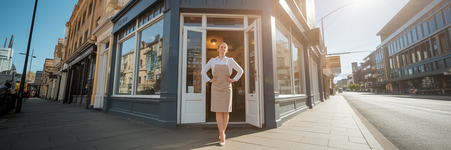 Australian business owner feeling relieved.