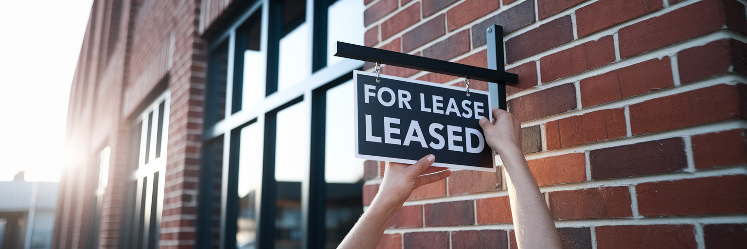 Securing a leased sign on property.