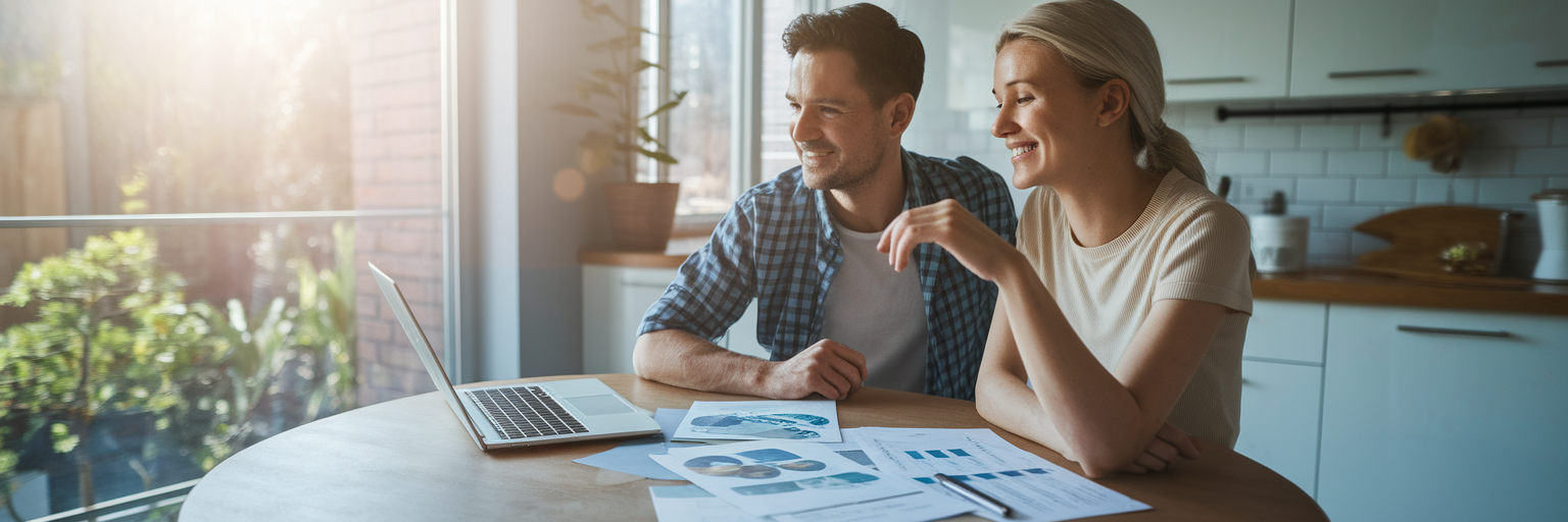 Young couple planning their startup.