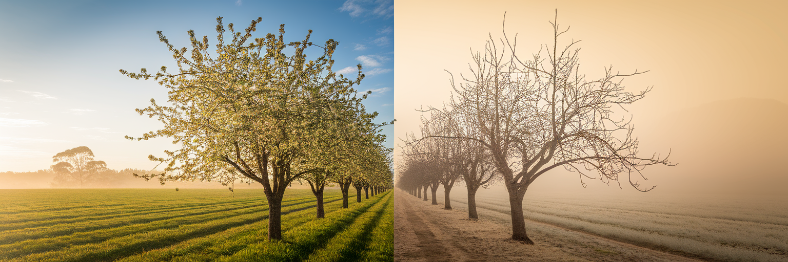 Orchard showing seasonal business cycle.