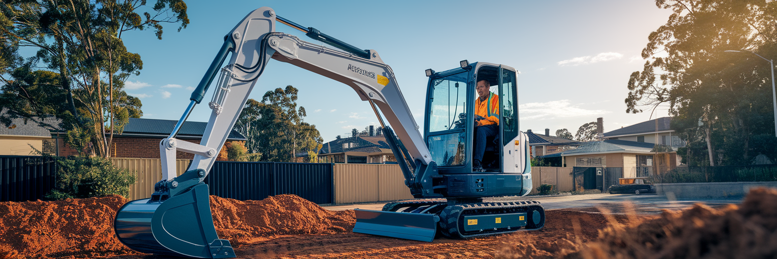Electric excavator on Australian worksite.