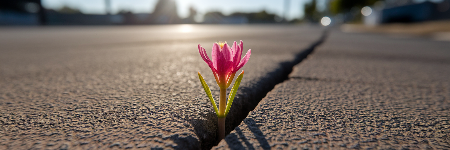 Resilient Australian plant growing through concrete.