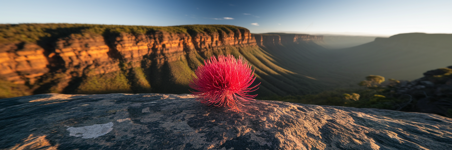 Resilient Australian waratah flower growing.